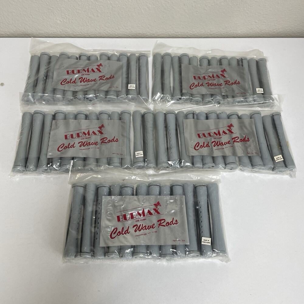 Lot of 5 Dozen Burmax Cold Wave Perming Rods 3.25" Grey New #356